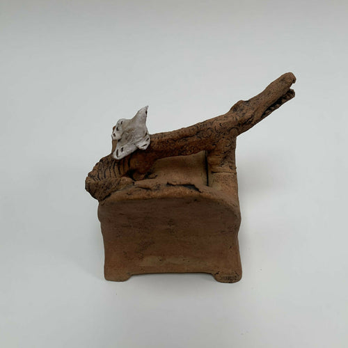 Sculpture Fauteuil crocodile et son oiseau | EMPREINTES Paris - EMPREINTES Paris