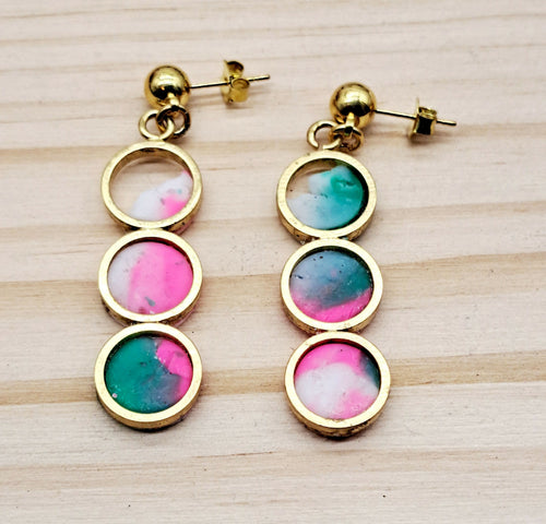 Boucles d'oreilles 3 ronds résine | EMPREINTES Paris - EMPREINTES Paris