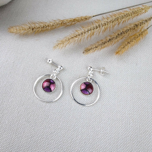 Puces d'oreilles en émail sur feuille d'argent - Petites Créoles | EMPREINTES Paris - EMPREINTES Paris