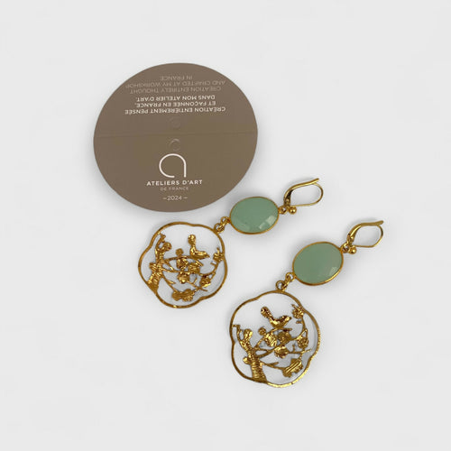 Chrysoprase_doré_oiseau_romantique_astres_magique_vert_bleu_pierres-semi-precieuse_boucles-d-oreilles_bijoux-oreilles_bijoux-femme_cadeaux_fete-des-meres_cadeau-precieux_artisan-createur_made-in-france_hippie-chic_bobo_parisien_boheme-bourgeois_vintage_stephane-dunoyer_fanex-france_cadeau-jeune | EMPREINTES Paris - EMPREINTES Paris
