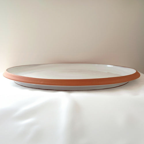 Assiette Asplenium bordure en faïence rouge | EMPREINTES Paris - EMPREINTES Paris