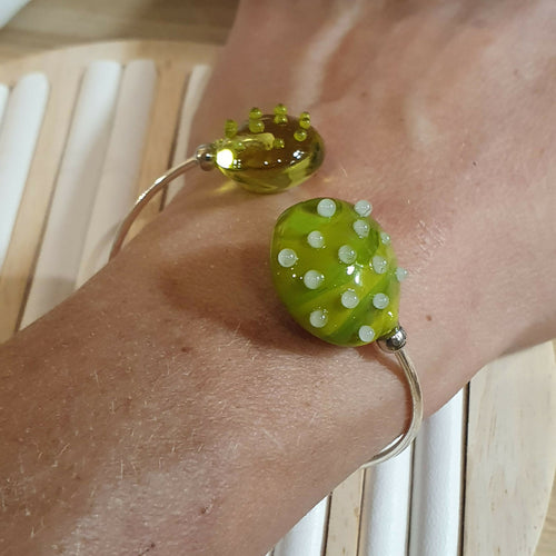 Bracelet jonc en verre couleur verte | EMPREINTES Paris - EMPREINTES Paris