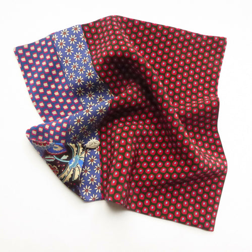 Pochette soie homme - pop blue red | EMPREINTES Paris - EMPREINTES Paris