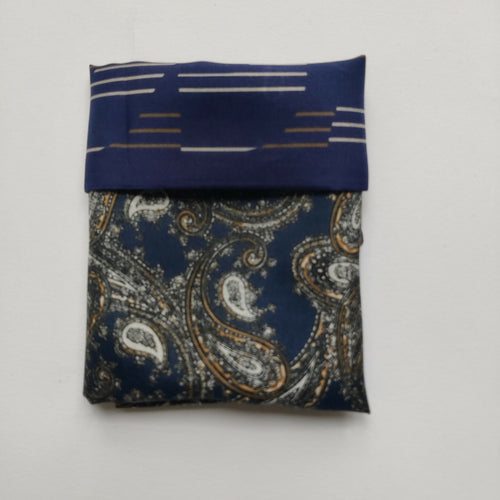 Pochette soie homme - cachemire stripe marine | EMPREINTES Paris - EMPREINTES Paris