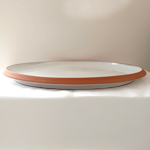 Assiette Asplenium bordure en faïence rouge | EMPREINTES Paris - EMPREINTES Paris