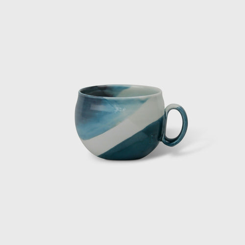 Grande tasse lignes bleu et blanc | EMPREINTES Paris - EMPREINTES Paris
