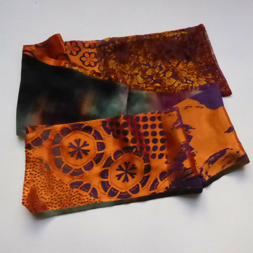 Écharpe soie- velours orange | EMPREINTES Paris - EMPREINTES Paris