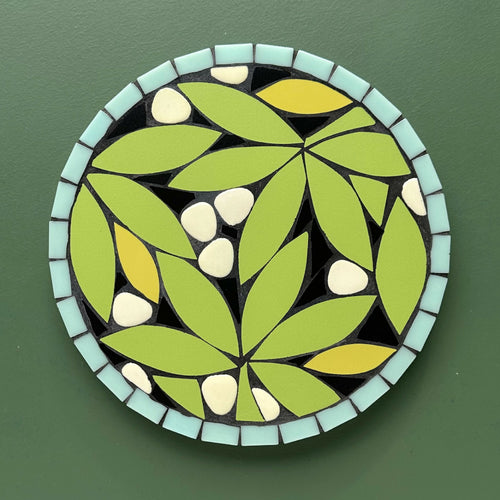 Dessous-de-plat mosaïque Magnolia vert et noir | EMPREINTES Paris - EMPREINTES Paris