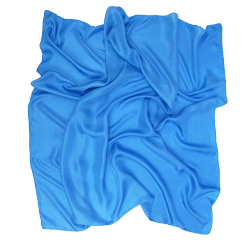 Carré 90 uni twill de soie bleu | EMPREINTES Paris - EMPREINTES Paris