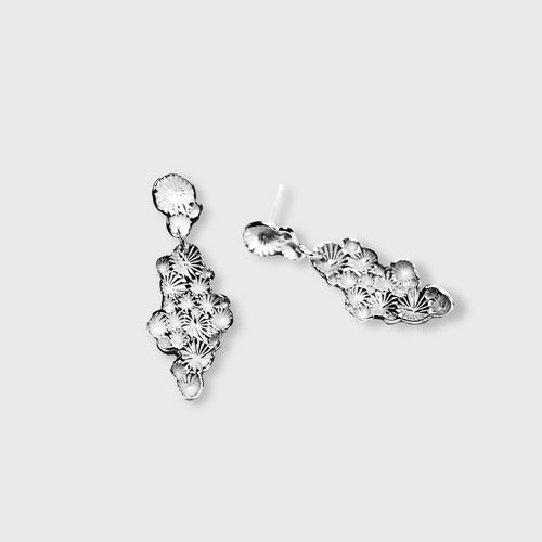 Boucles d’oreilles Corail en argent massif recyclé, forme chandelier | EMPREINTES Paris - EMPREINTES Paris
