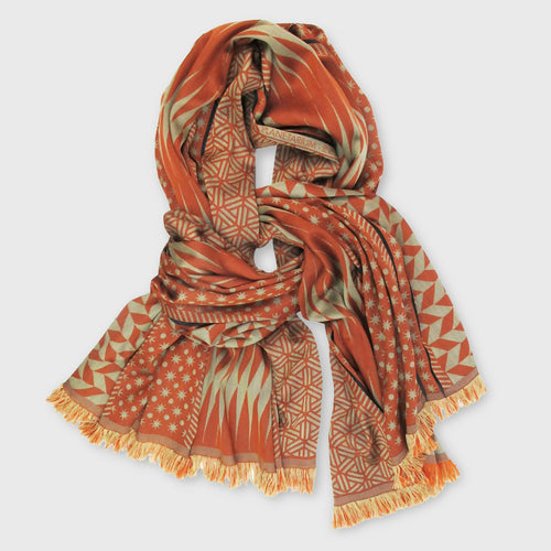 echarpe_maxi_laine_soie_orange_sable_planetarium_sophie_guyot_soieries copie | EMPREINTES Paris - EMPREINTES Paris