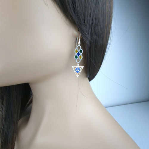 Boucles d’oreilles Rock métal– Émail Plique-à-jour sur Argent | EMPREINTES Paris - EMPREINTES Paris