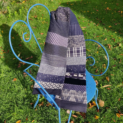 Écharpe hivernale homme- marine blanc | EMPREINTES Paris - EMPREINTES Paris