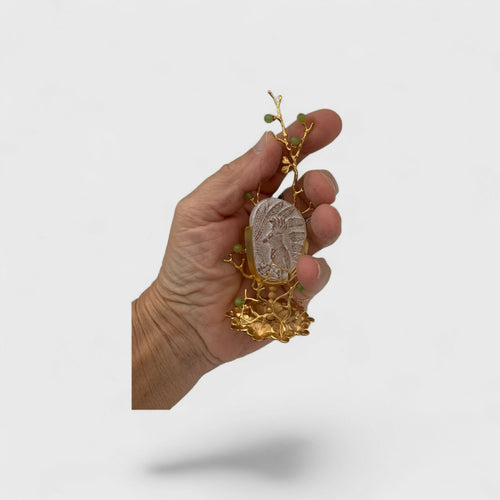 Sculpture miniature perroquet or et vert | EMPREINTES Paris - EMPREINTES Paris