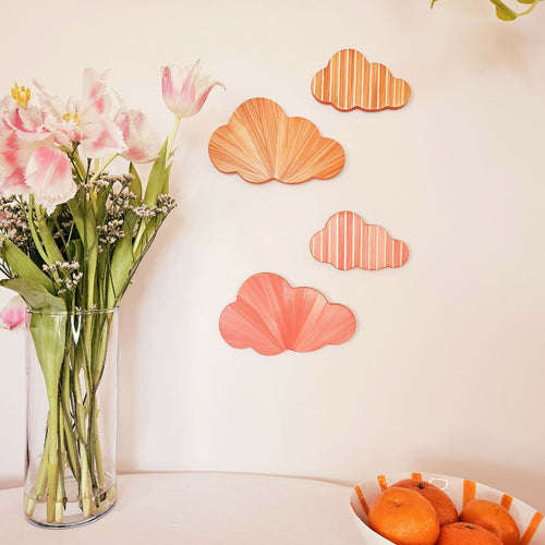 Série Mini Pop - Nuage rayures orange et blanc | EMPREINTES Paris - EMPREINTES Paris