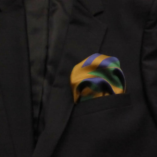 Pochette soie homme - cachemire geometrique vert | EMPREINTES Paris - EMPREINTES Paris