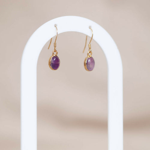 Boucles d'oreilles Améthyste en cuivre doré | EMPREINTES Paris - EMPREINTES Paris