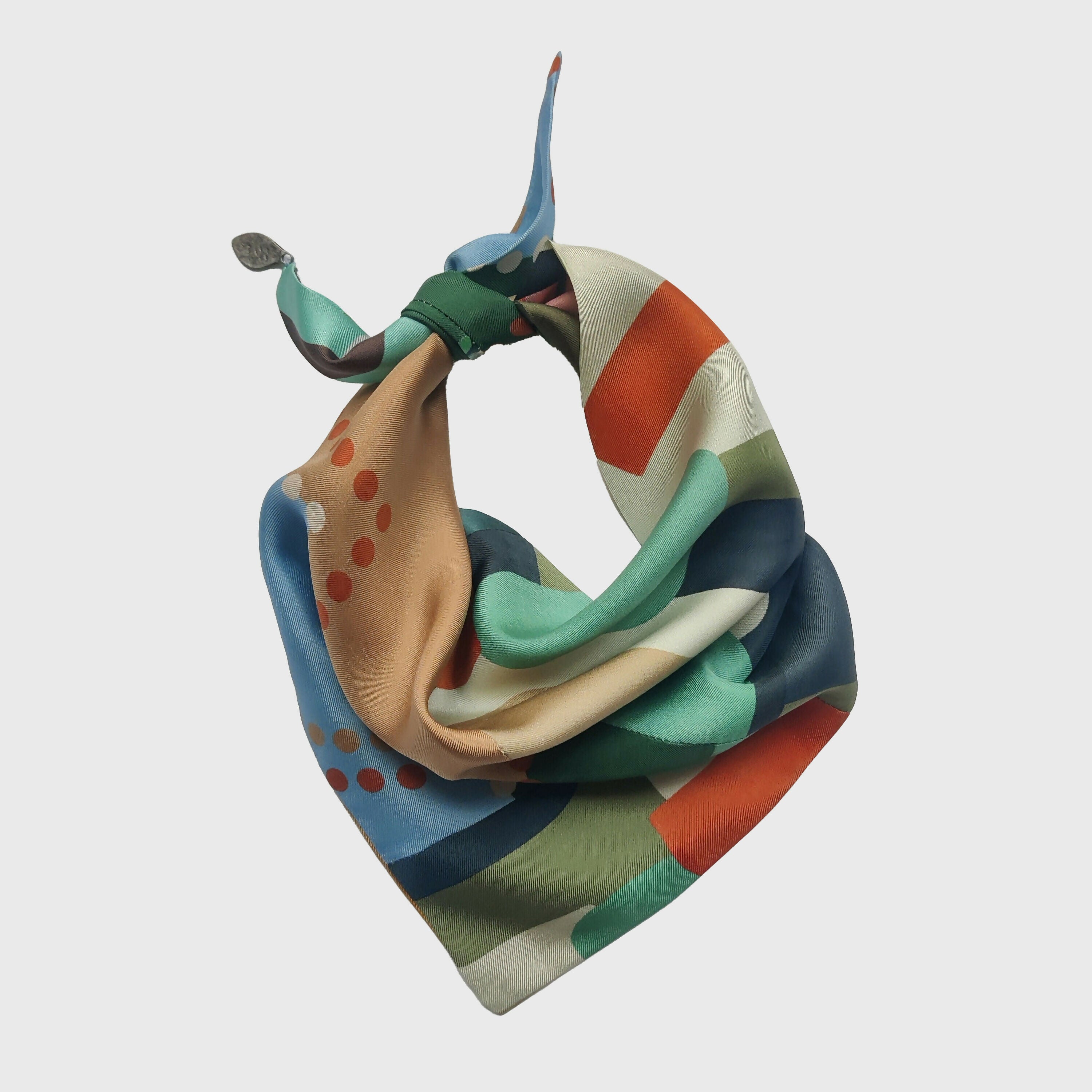 Foulard pointe soie- geometric multico | EMPREINTES Paris