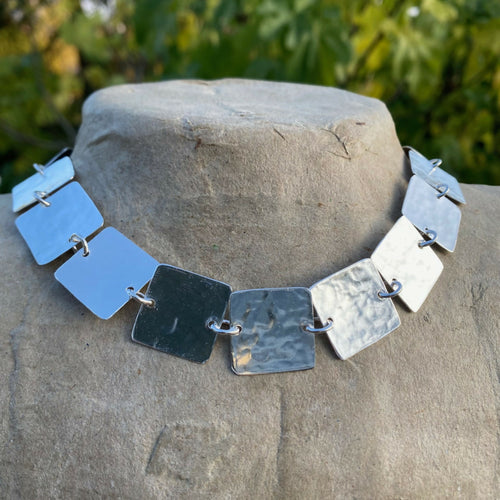 collier_choker_en_argent_massif_martele_squares_artyssia copie | EMPREINTES Paris - EMPREINTES Paris