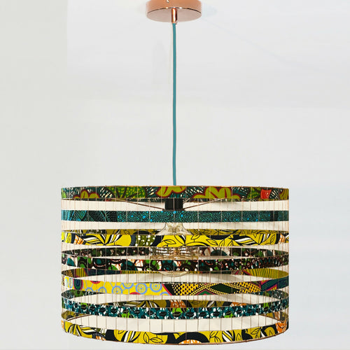 Suspension MÉGAWAX ø55cm turquoise jaune | EMPREINTES Paris - EMPREINTES Paris