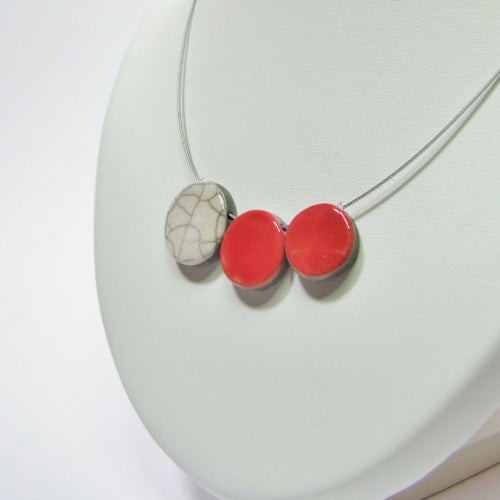 Collier Trio Plat rouge | EMPREINTES Paris - EMPREINTES Paris