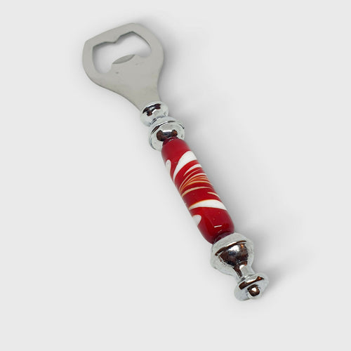 Décapsuleur en verre de Murano rouge et blanc | EMPREINTES Paris - EMPREINTES Paris