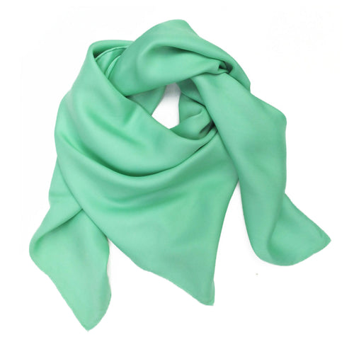 Carré 90 uni twill de soie vert menthol | EMPREINTES Paris - EMPREINTES Paris