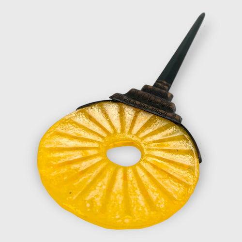 ouvre-lettres jaune, cadeau collection decoration jaune, cadeau homme, cristal made in France, Stephane Dunoyer creations, piece unique | EMPREINTES Paris - EMPREINTES Paris