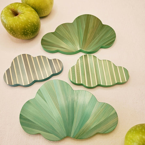 Série Mini Pop - Nuage rayures vert sauge et blanc | EMPREINTES Paris - EMPREINTES Paris