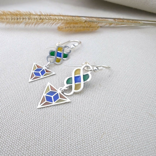 Boucles d’oreilles Rock métal– Émail Plique-à-jour sur Argent | EMPREINTES Paris - EMPREINTES Paris