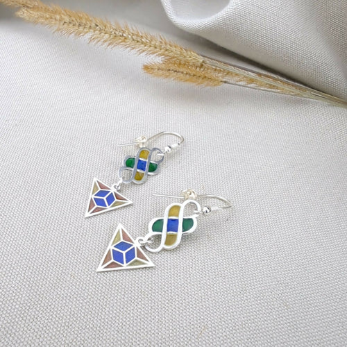 Boucles d’oreilles Rock métal– Émail Plique-à-jour sur Argent | EMPREINTES Paris - EMPREINTES Paris