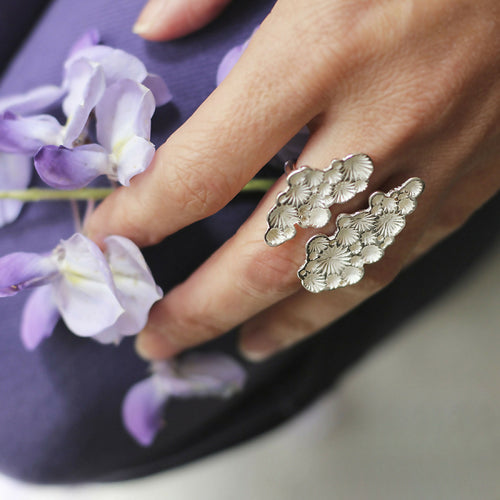 Bague 3 doigts Corail en argent massif recyclé | EMPREINTES Paris - EMPREINTES Paris