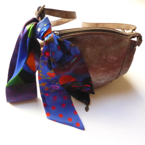 Bandeau soie- pop blue red | EMPREINTES Paris - EMPREINTES Paris