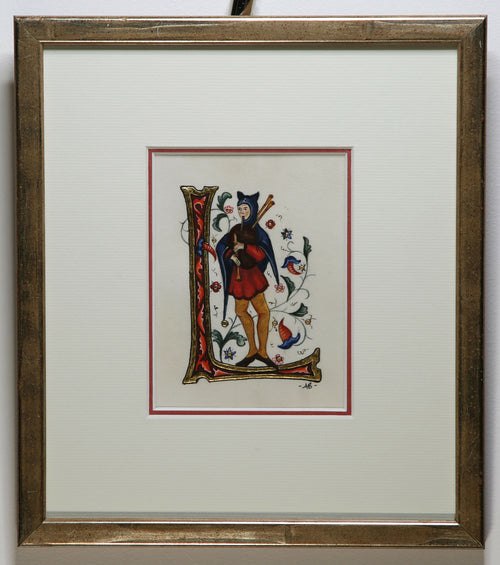 Enluminure Lettrine L (musicien) | EMPREINTES Paris - EMPREINTES Paris