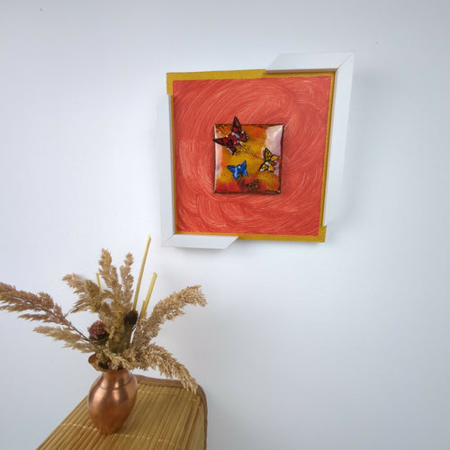 Tableau Papillonner – Émail sur Cuivre avec volume | EMPREINTES Paris - EMPREINTES Paris