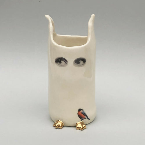 Vase Espionne blanc et oiseau | EMPREINTES Paris - EMPREINTES Paris