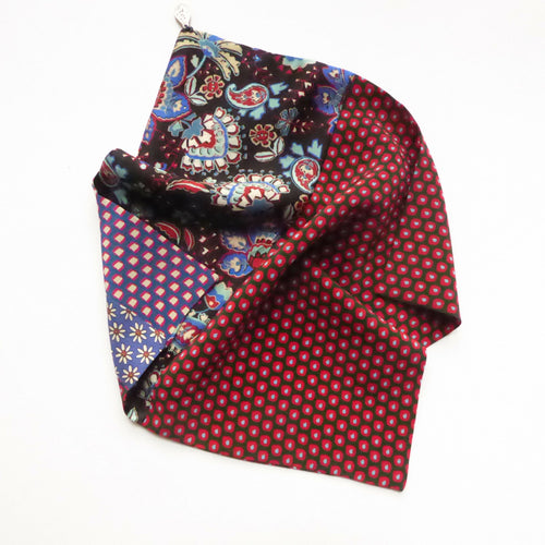 Pochette soie homme - pop blue red | EMPREINTES Paris - EMPREINTES Paris