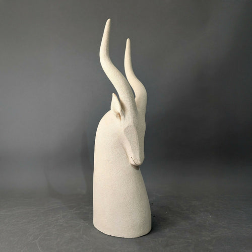 Sculpture Tête Gazelle Beige Clair | EMPREINTES Paris - EMPREINTES Paris