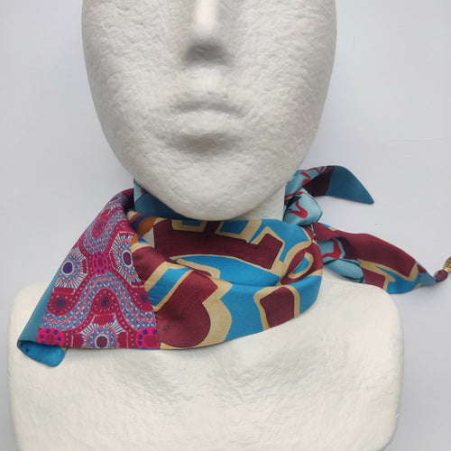 Foulard pointe soie- ethnic blue | EMPREINTES Paris - EMPREINTES Paris