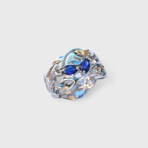 Bague en argent, Eglantine saphir diamant | EMPREINTES Paris - EMPREINTES Paris