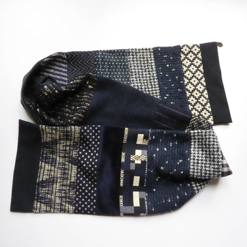 Écharpe hivernale homme- marine blanc | EMPREINTES Paris - EMPREINTES Paris