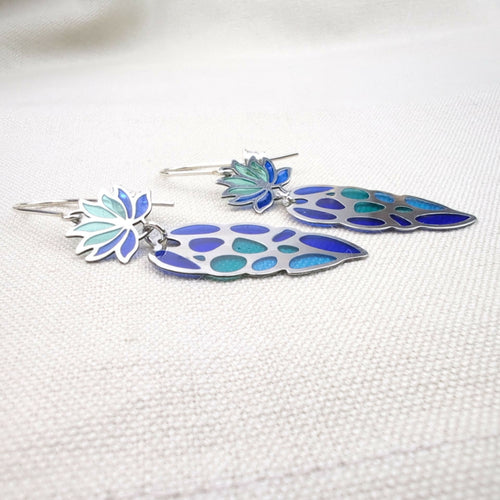 Boucles d’oreilles Tropicalia – Émail Plique-à-jour sur Argent | EMPREINTES Paris - EMPREINTES Paris