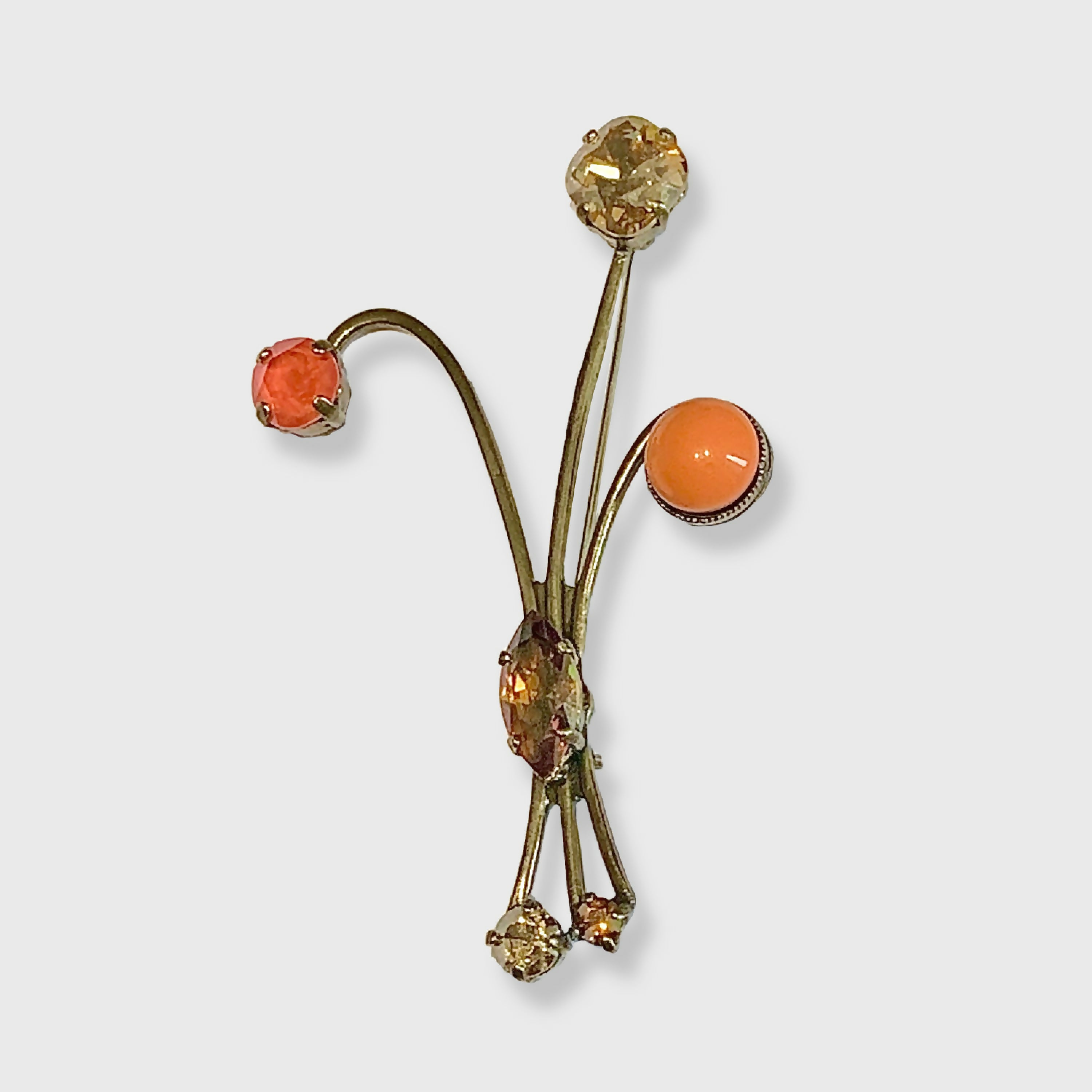 Broche trois branches camel orange | EMPREINTES Paris