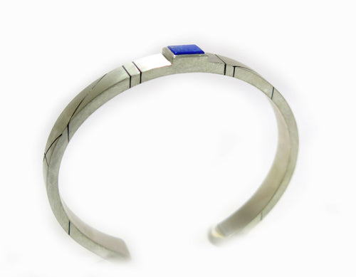 Bracelet jonc Argent et Lapis Lazuli | EMPREINTES Paris - EMPREINTES Paris