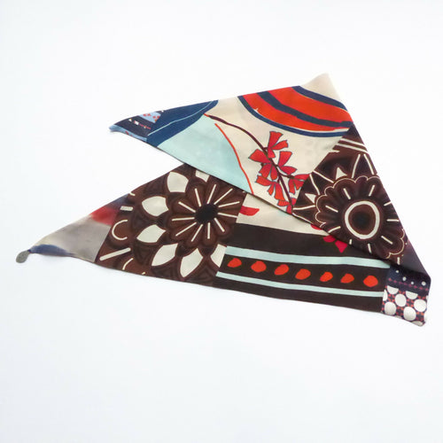 Foulard pointe soie- flower graphic blue | EMPREINTES Paris - EMPREINTES Paris