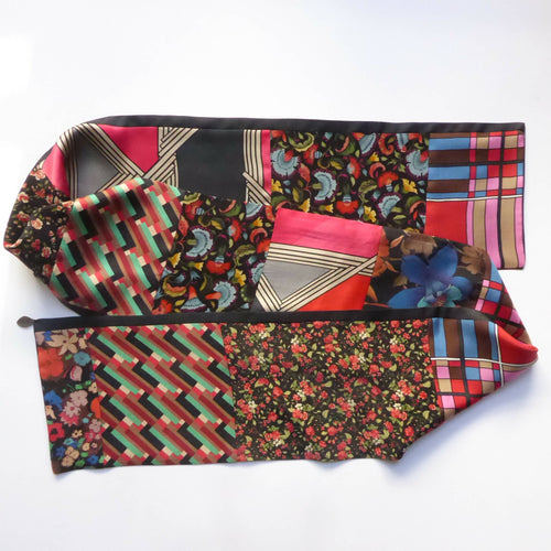 Écharpe soie graphic flower rouge | EMPREINTES Paris - EMPREINTES Paris