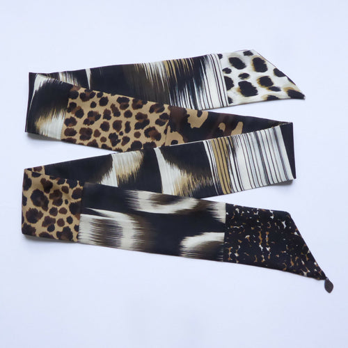 Bandeau soie- ethno chic noir- blanc | EMPREINTES Paris - EMPREINTES Paris