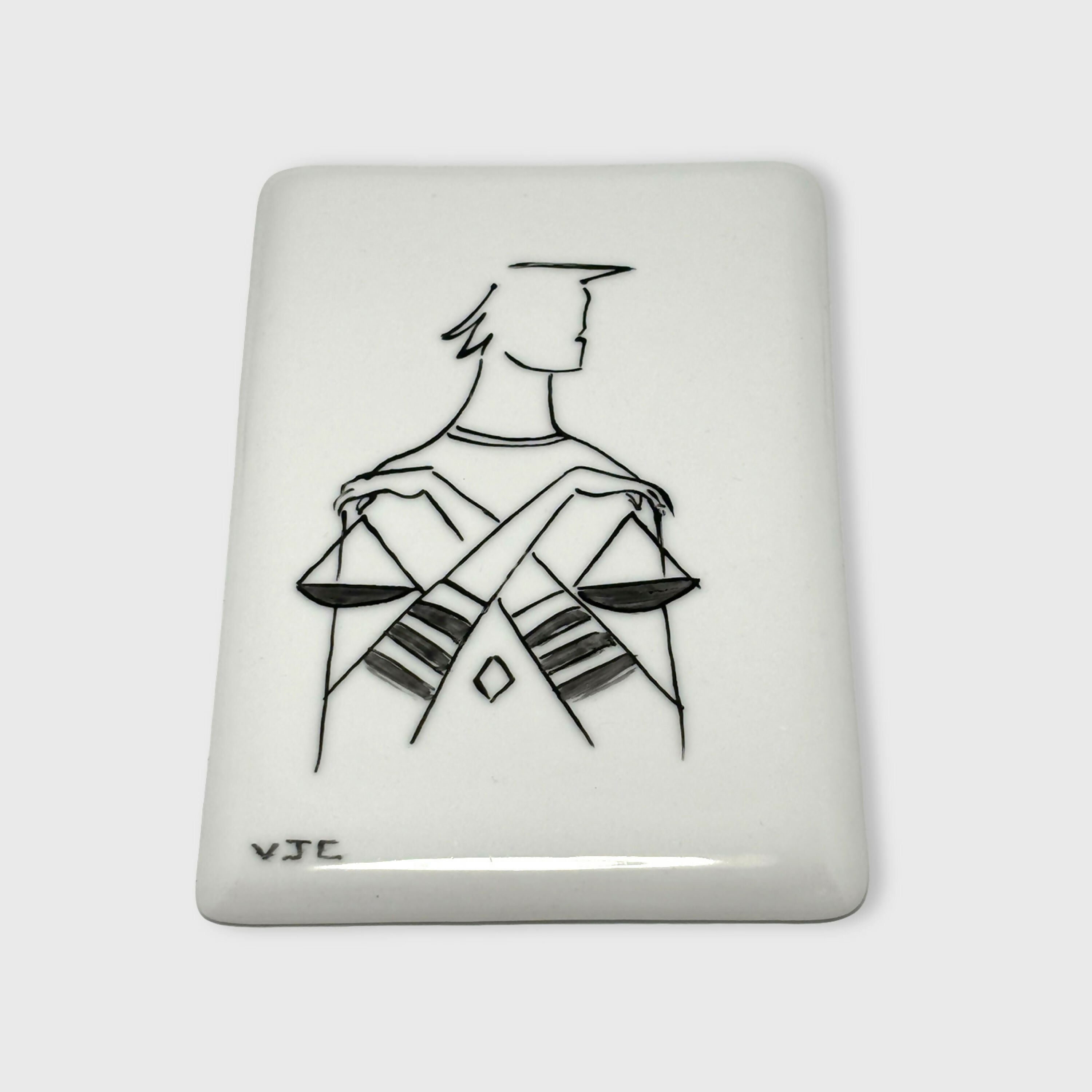 Carte du zodiaque en Porcelaine Balance | EMPREINTES Paris