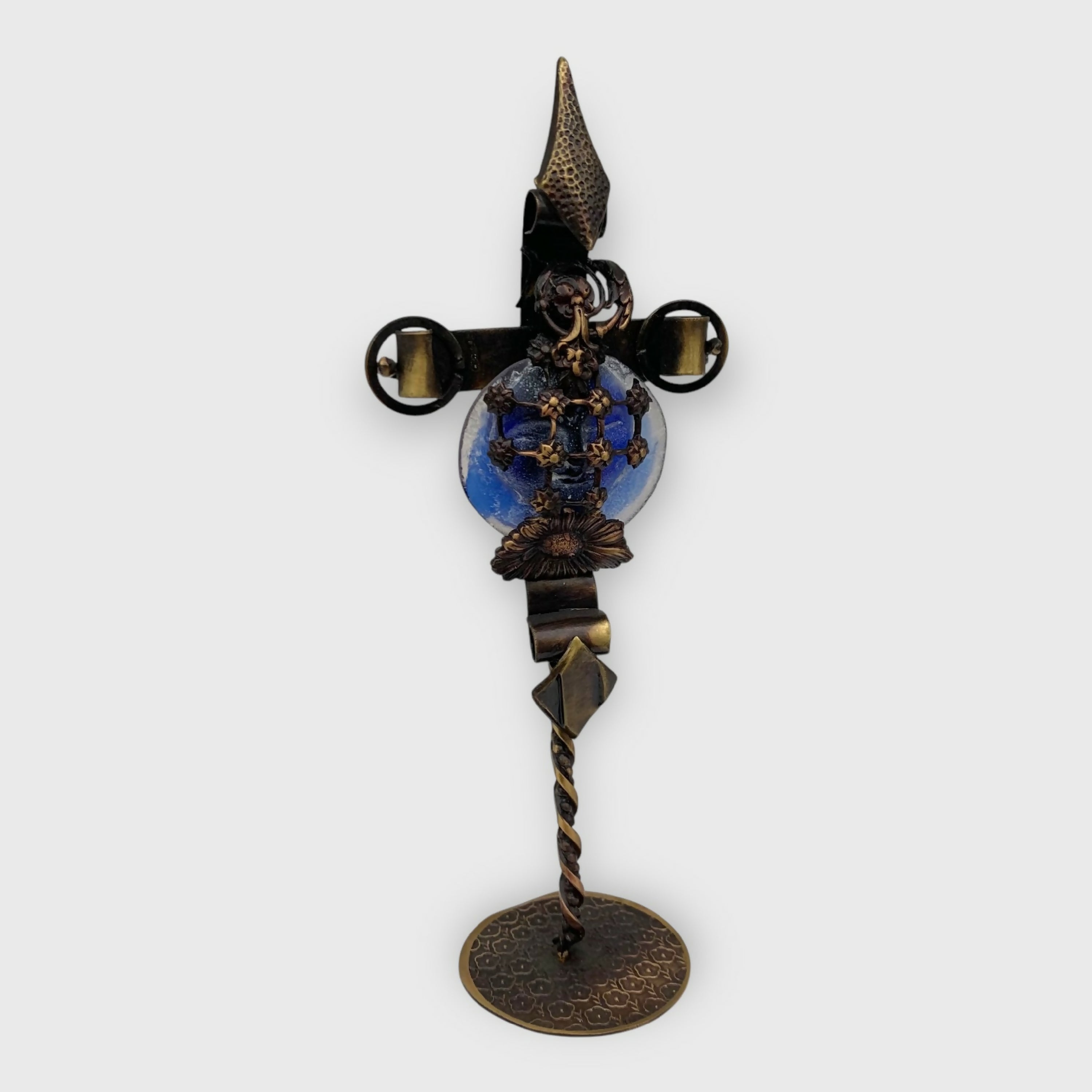 Christus, Christ, religieux, catholique, statue croix, cristal, pâte de verre, symbolique, petite sculpture religieuse | EMPREINTES Paris