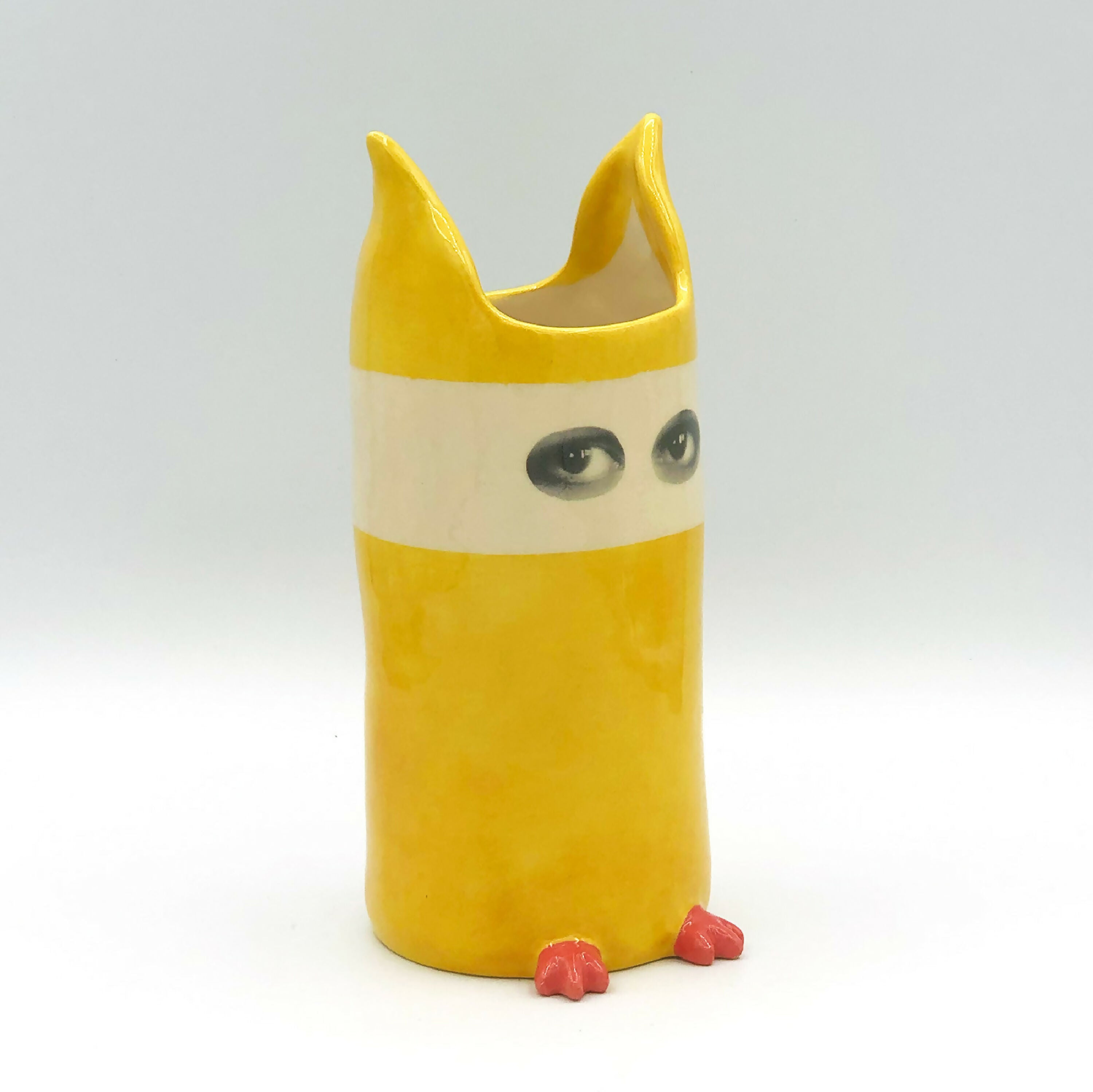 Vase Espionne jaune à bandeau, moyen modèle | EMPREINTES Paris